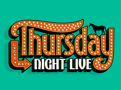 Thursday Night Live event fun lettering lights live lockup music retro type typography