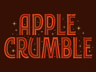Apple Crumble apple diner inline lettering lockup retro stars type typography vintage