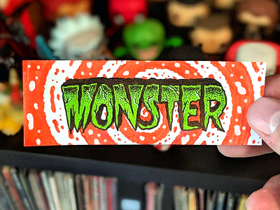 Monster horror lettering monster psych psychedelic spiral type typography vintage