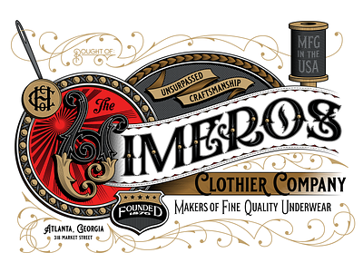 Himeros - Color Version apparel clothing decorative flourish lettering ornamental ornamentation type typography victorian vintage