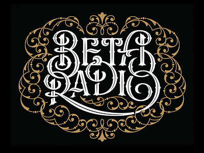 Beta Radio band bespoke decorative flourish lettering ornamental ornate tshirt type typography