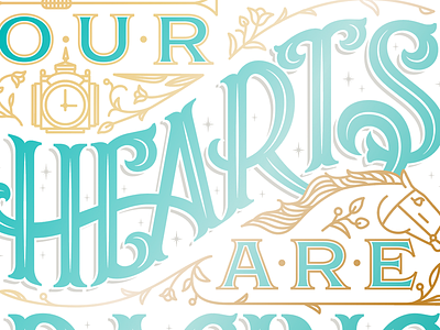 Our Hearts Are Racing horse lettering lockup logo monoline ornament racing type typography