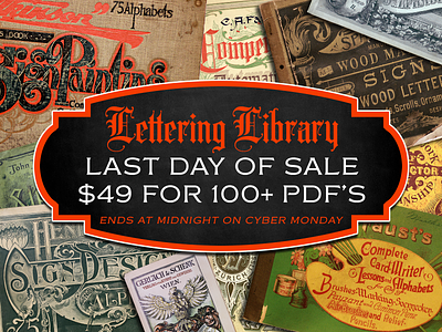 Lettering Library - Final Day of Sale books lettering monogram ornamental penmanship reference sign painting typography