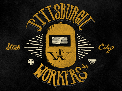 Pittsburgh Workers branding handmade lettering type typography vintage