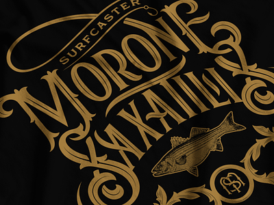 Morone Saxatilis fish fishing lettering ligature lockup logotype ornamental shirt type typography