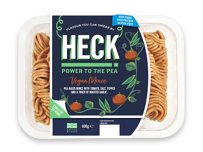 Heck Foods Vegan Range branding design food food packaging meatfree mince pack packaging vegan