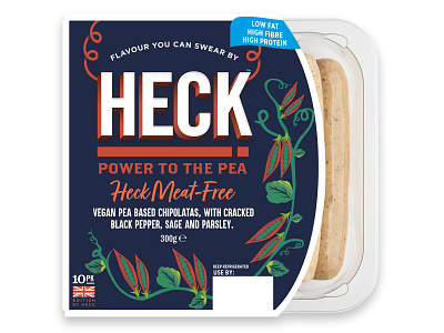 Heck Foods Vegan Range branding burgers design food graphic design illustration meat free mince packaging sausages vegan vegetarian yorkshire