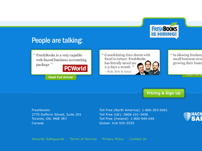 Freshbooks Footer footer interface layout ui