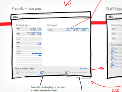 Project Management Tool sketch ui wireframe