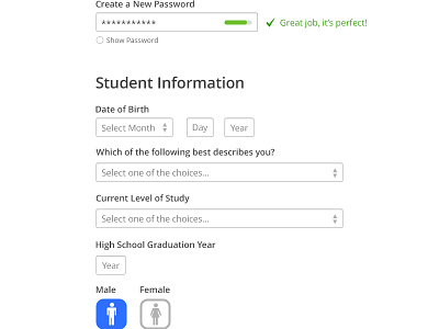 Registration box dropdown fields form gender icon input input field password registration scholarshipexperts select