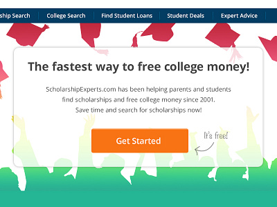 SE Homepage Redesign button homepage landing money open sans orange redesign scholarship scholarshipexperts school student