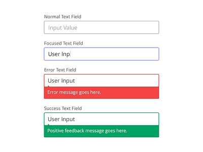 Text Field Styles error field input success text user