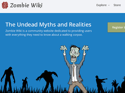 Zombie Wiki brain landing page open sans wiki zombie
