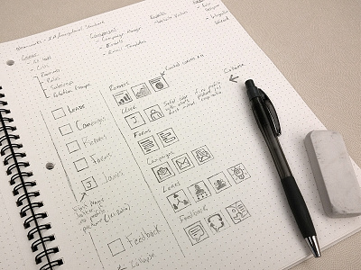 Navigation Icons Sketch dotgrid icons navigation paper penicl sketch wireframe