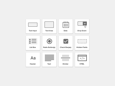 Form Builder Elements builder card elements form icons input template