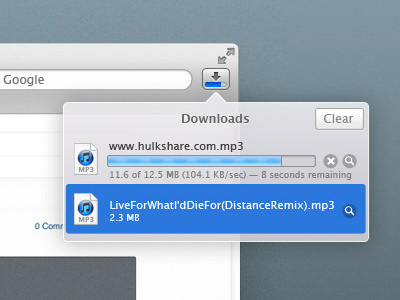 Safari V5.1 OSX Lion Download Manager download free freebie lion manager osx psd safari ui