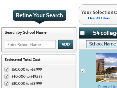 Campusdiscovery College Search Filter campusdiscovery college filter school search