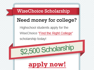 WiseChoice Scholarship Box apply box ribbon scholarship wisechoice wrap