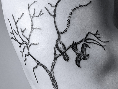 Art of Life Tattoo art birds design ink life live present tattoo tree