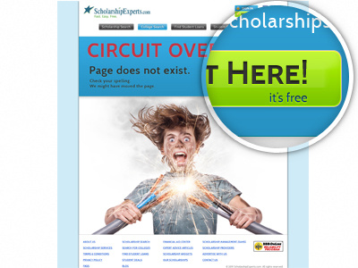 Scholarshipexperts.com 404 Error page 404 button call to action circuit electricity error page