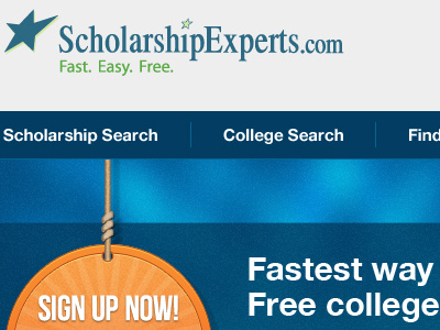 Scholarshipexperts.com Landing Page badge college landing page navigation rope scholarship