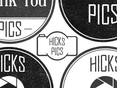 Hicks Pics Badges/Stamps aperture badge camera client hicks pics icon logo photography print stamp type typography