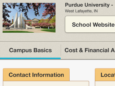 Mobile College Profile app button iphone mobile navigation purdue tab