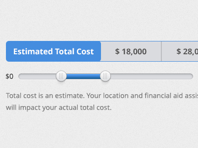 Cost Slider cost financial interface slide slider