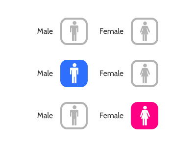 Gender Selection female form gender input label male register registration user