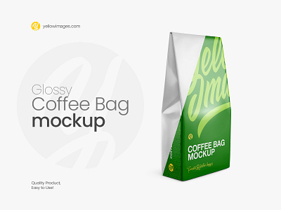 Glossy Bag Mockup - Half Side View