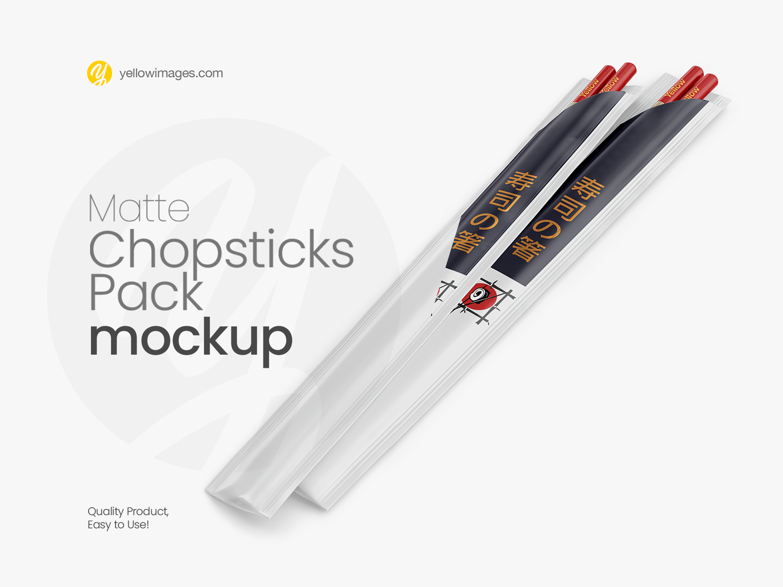 Download Chopsticks in Matte Pack Mockup - Halfside View by Dmytro ...