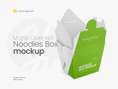 Opened Matte Noodles Box Mockup - Halfside View