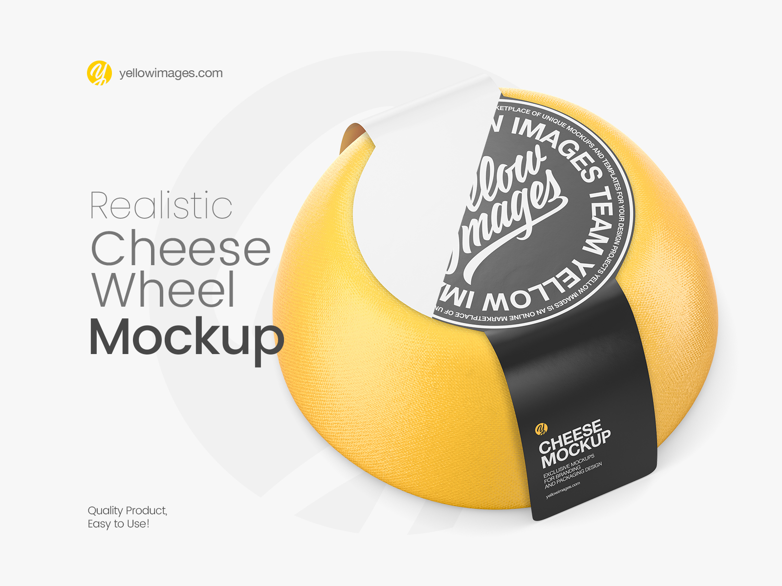 Download Cheese Wheel Mockup - Halfside View by Dmytro Ovcharenko on Dribbble