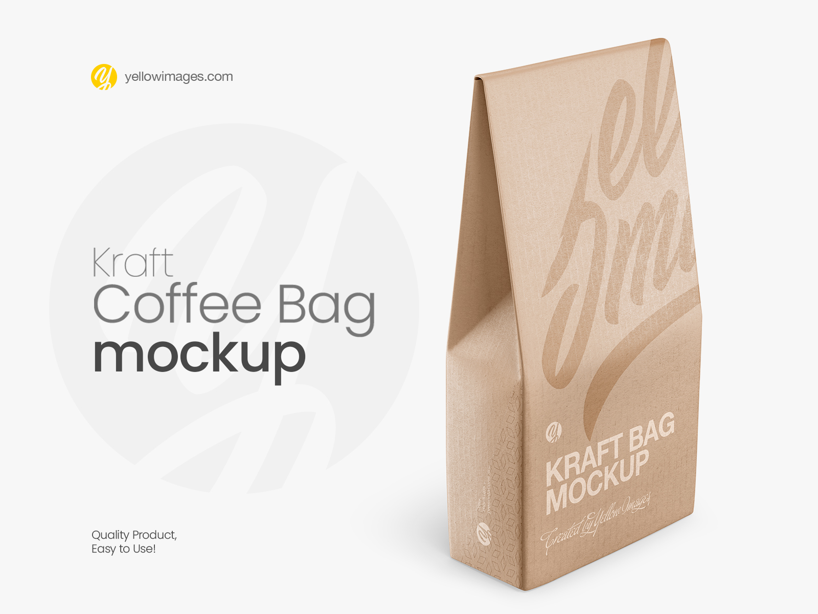 Premium PSD | Kraft paper coffee bag branding mockup