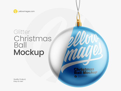 Glitter Christmas Ball Mockup celebrate christmas christmas ball christmas ball mockup design holiday mock up mockup nativity party