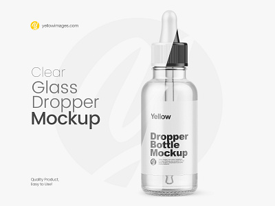 Clear Glass Dropper Bottle Mockup