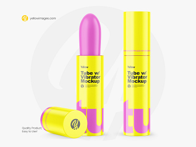 Glossy Tube with Vibrator Mockup 18 plus adult brand branding dildo joy mock up mock up mockup package packaging pleasure sex sex shop sex toy sexshop toy tube vibrator yellow images