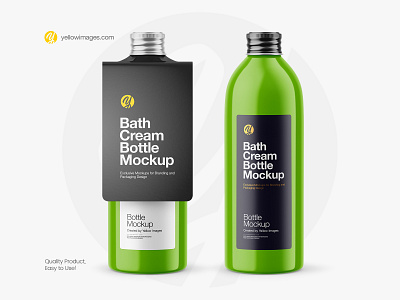 Glossy Bottle w/ Glossy Label Mockup