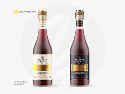 Frosted Glass Bottle w/ Red Wine Mockup