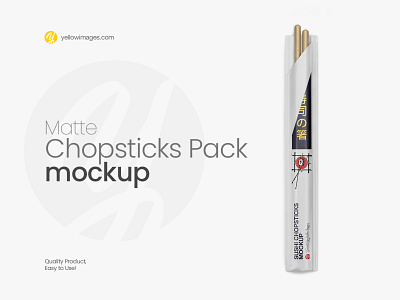 🍣 Chopsticks in Matte Pack Mockup - Top View 🍣 asian branding chinese chopstick chopsticks cuisine cutlery food gold japanese matte mock up mock up mockup pack package packaging paper sushi yellow images