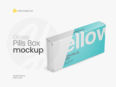 Glossy Pills Box Mockup - Halfside View box branding care drug glossy health care medical medical care medicine mock up mock up mockup pack package packaging pharmaceutical photoshop pills box pills box mockup yellow images