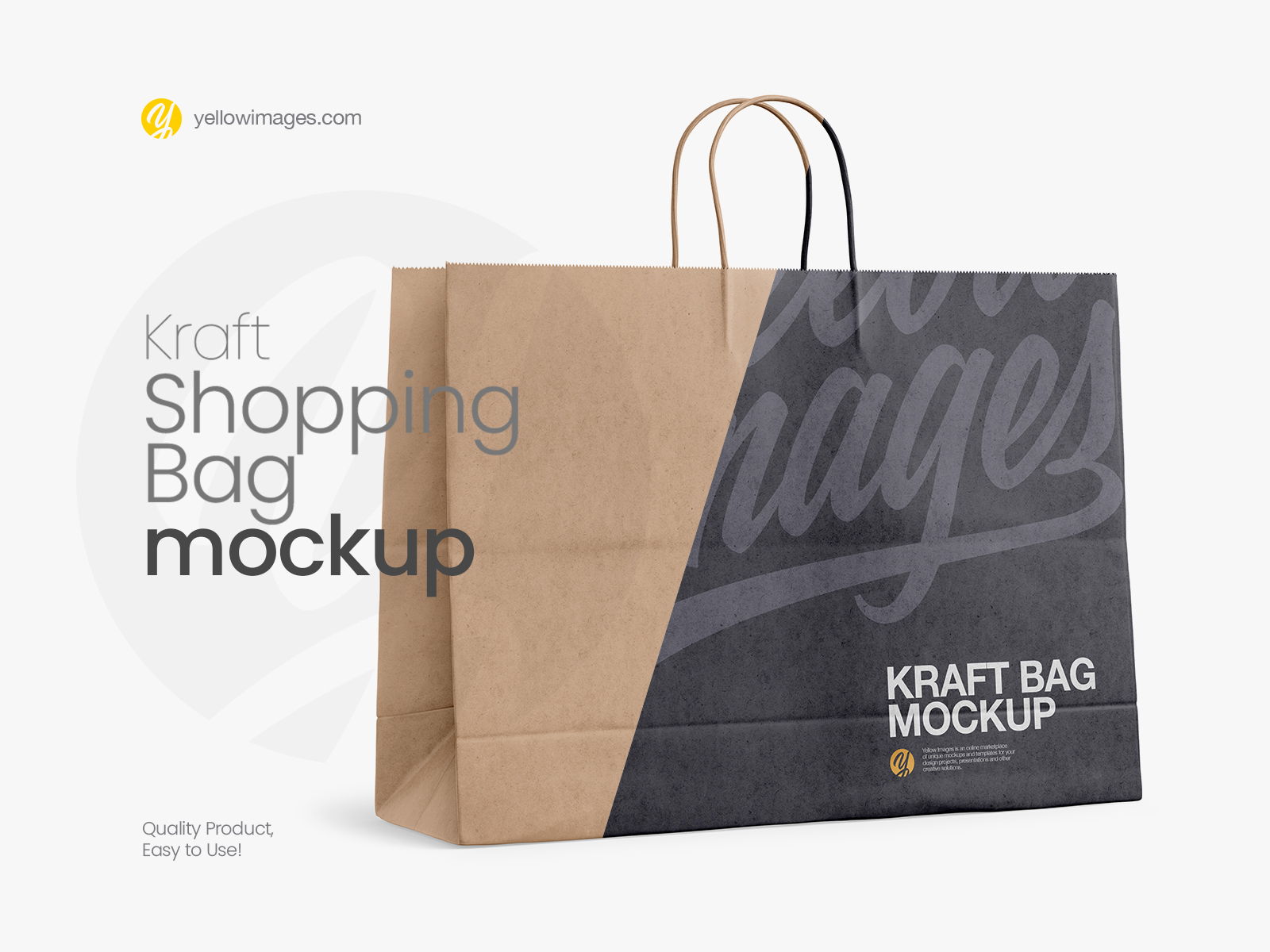 Kraft Shopping Bag With Rope Handle Mockup Halfside By Dmytro Ovcharenko On Dribbble