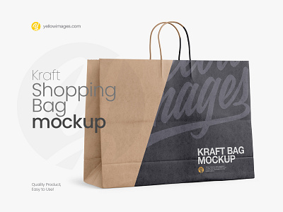 🛍️ Kraft Shopping Bag with Rope Handle Mockup - Halfside 🛍️