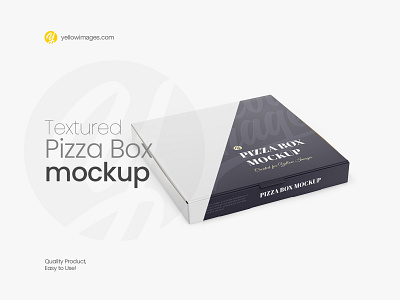 Textured Pizza Box Mockup - Halfside View