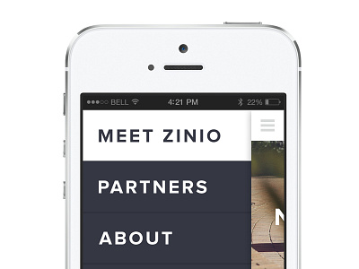 Zinio Mobile Menu menu mobile navigation side nav ui