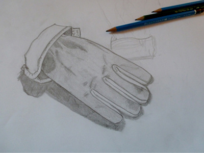 Sketching - Gloves drawing illustration sketching