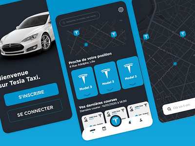 UI School Project - Concept Tesla Sharing App !