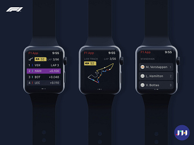 [CONCEPT] F1 App for Apple Watch. app app design apple watch apple watch app concept design designapp f1 figma flat mobile ui uidesign ux uxui watchos