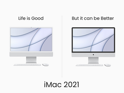 iMac 2021 silver Concept minimal