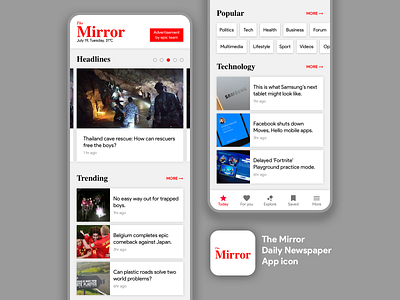 The Mirror Mobile App Concept app branding design icon logo minimal mobile ux